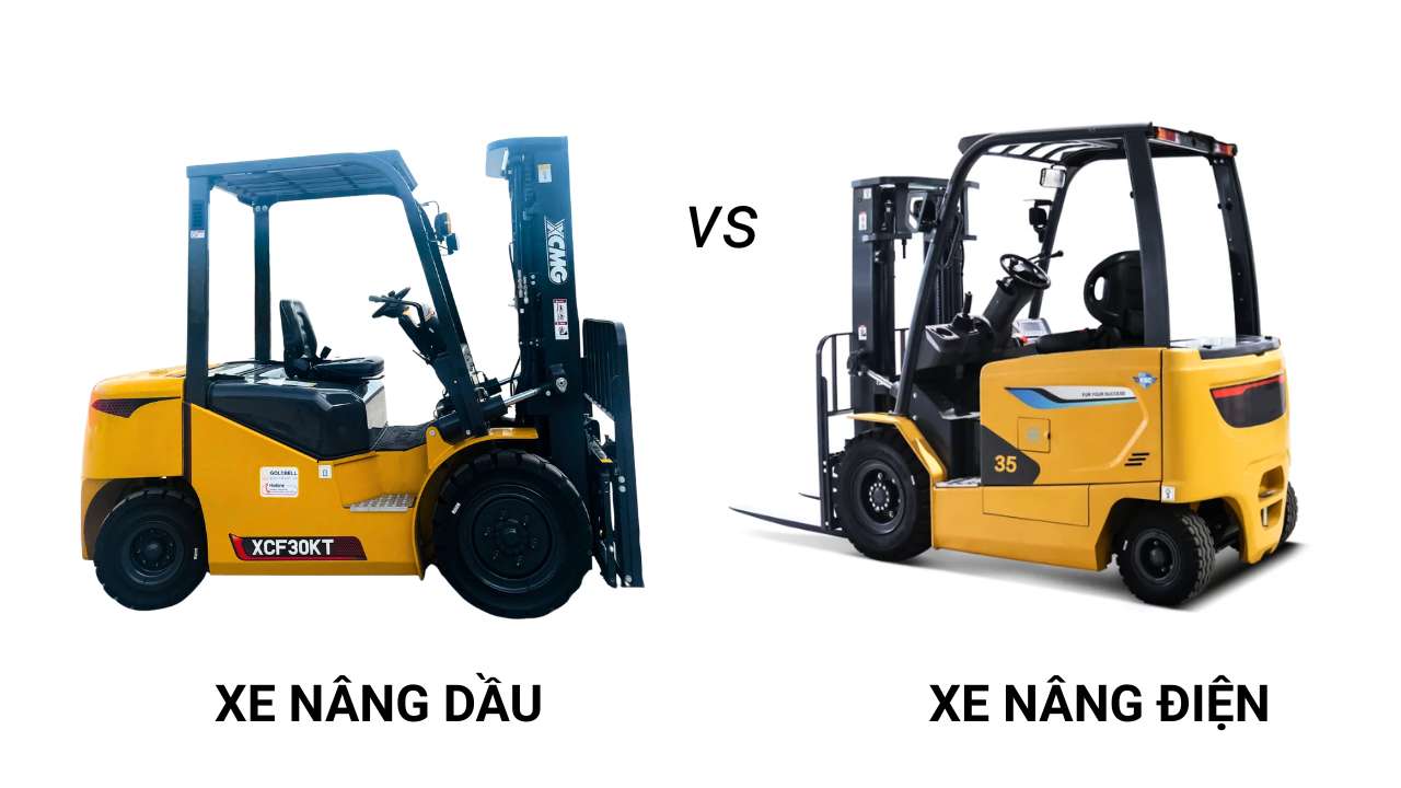 xe dien vs xe nang dau